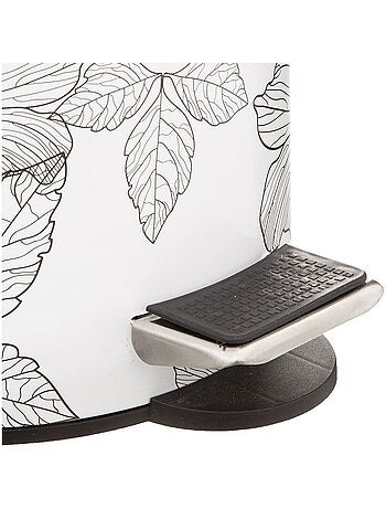 Poubelle en bambou et métal à motifs fleurs BLACKFLORA