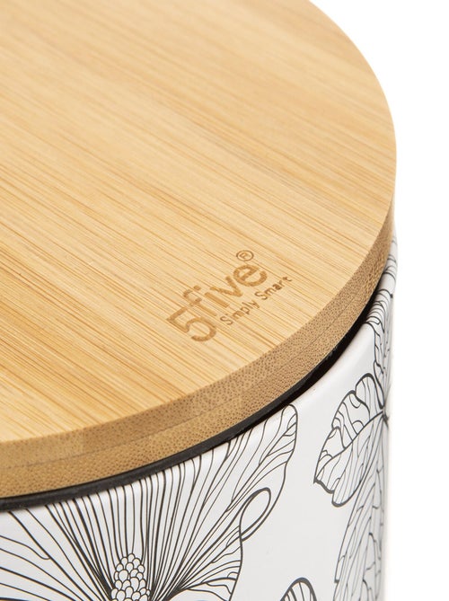 Poubelle en bambou et métal à motifs fleurs BLACKFLORA - Kiabi
