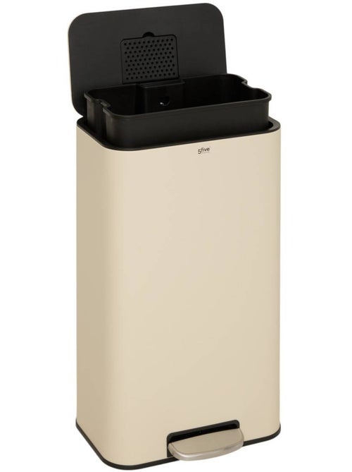 Poubelle rectangulaire à pédale en acier DELTA - Kiabi