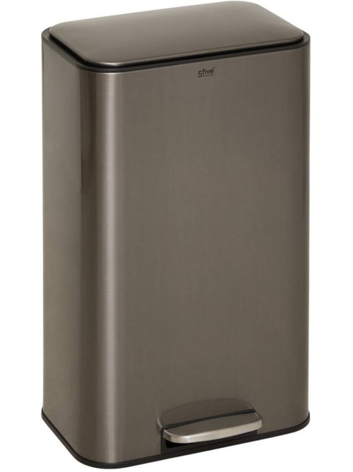 Poubelle rectangulaire à pédale en acier DELTA - Kiabi