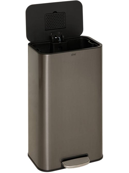Poubelle rectangulaire à pédale en acier DELTA - Kiabi