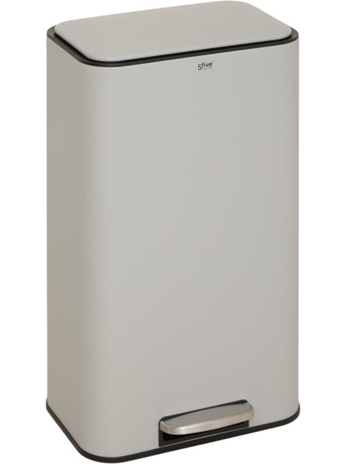 Poubelle rectangulaire à pédale en acier DELTA - Kiabi