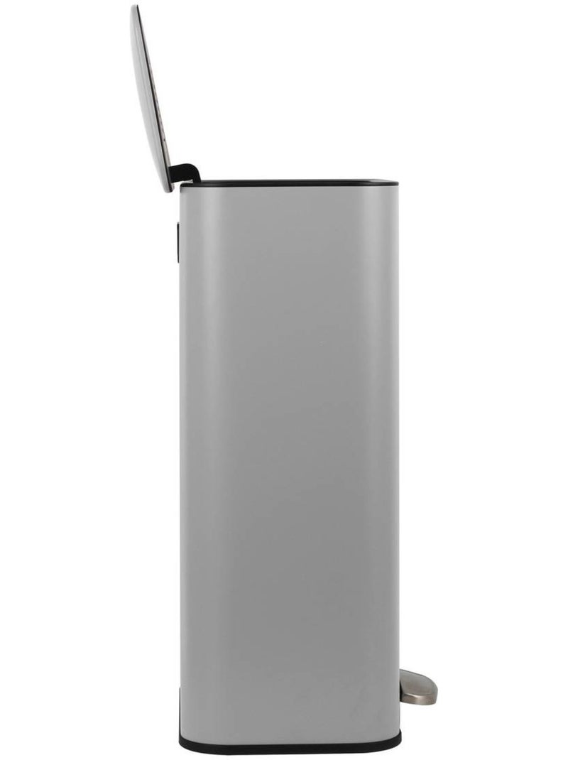 Poubelle rectangulaire à pédale en acier DELTA Gris - Kiabi