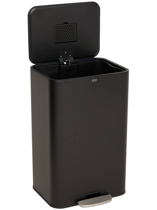 Poubelle rectangulaire à pédale en acier delta - Kiabi