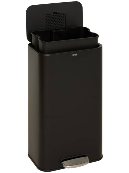Poubelle rectangulaire à pédale en acier DELTA - Kiabi