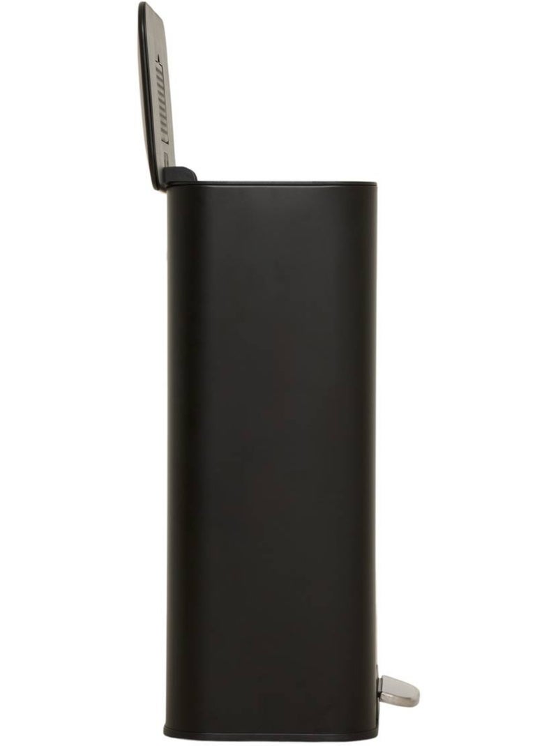Poubelle rectangulaire à pédale en acier DELTA Noir - Kiabi