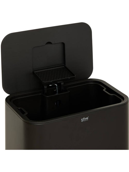 Poubelle rectangulaire à pédale en acier DELTA - Kiabi