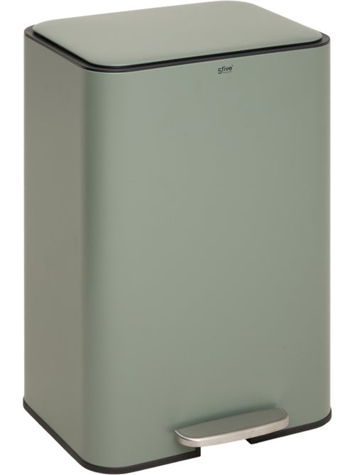 Poubelle rectangulaire à pédale en acier DELTA - Kiabi