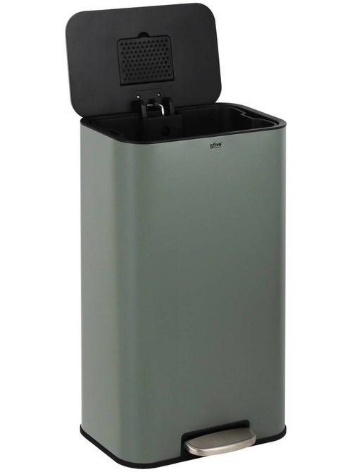 Poubelle rectangulaire à pédale en acier DELTA - Kiabi