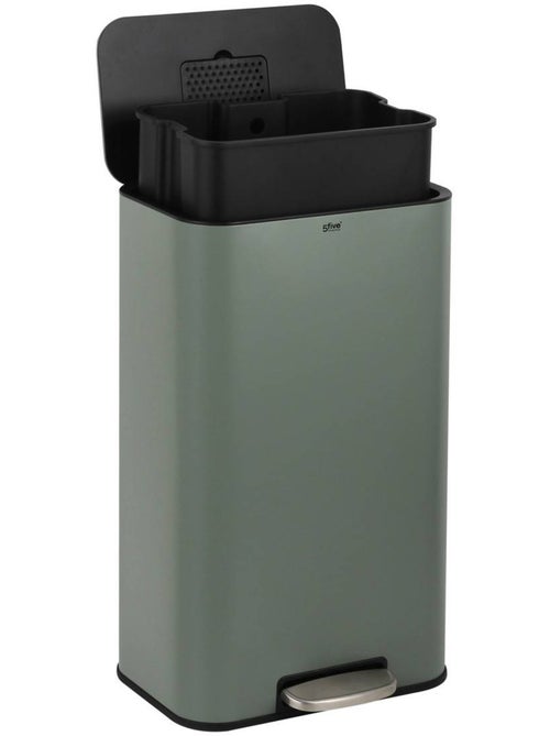 Poubelle rectangulaire à pédale en acier DELTA - Kiabi