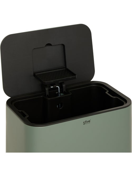 Poubelle rectangulaire à pédale en acier DELTA - Kiabi