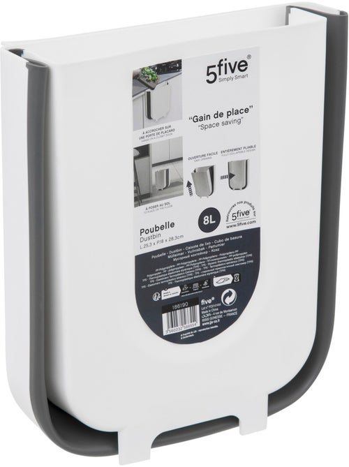 Poubelle rétractable à fixer sur porte 8L RETRACTABLE - Kiabi