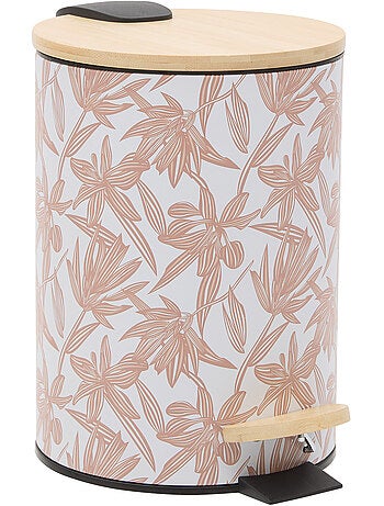 Poubelle ronde 2.7l en bambou bloom
