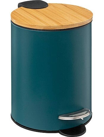 Poubelle salle de bain 3L avec couvercle bambou MODERN COLOR
