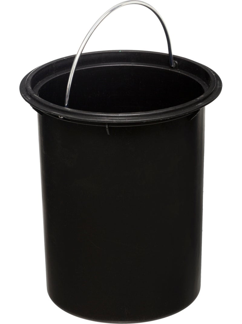 Poubelle salle de bain 3L avec couvercle bambou MODERN COLOR Noir - Kiabi