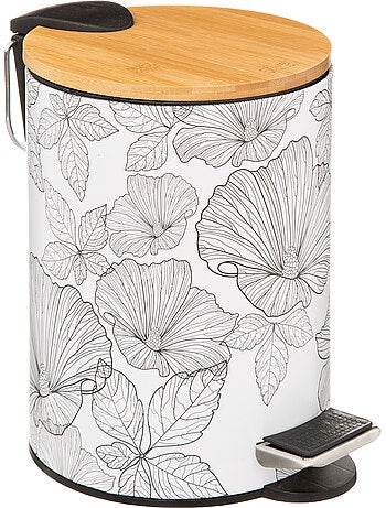 Poubelle ronde 2.7l en bambou bloom