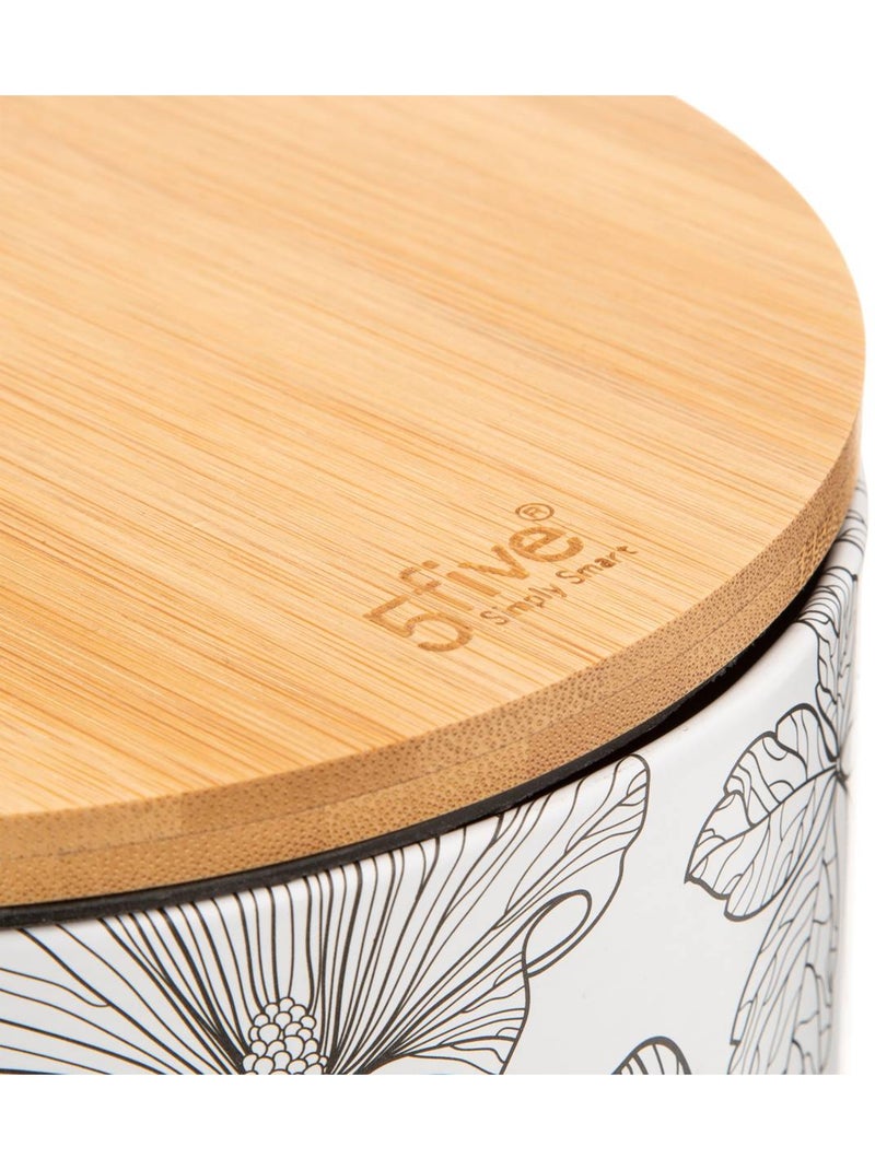 Poubelle salle de bain 3L design floral BLACKFLORA Blanc - Kiabi
