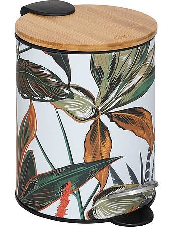 Poubelle ronde 2.7l en bambou bloom