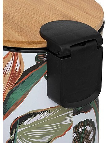 Poubelle ronde 2.7l en bambou bloom