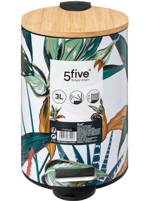 Poubelle salle de bain 3L design floral BLACKFLORA - Kiabi Poubelle salle de bain 3L design floral BLACKFLORA - Kiabi
