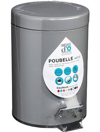 Poubelle salle de bain 3L en acier avec pédale et seau amovible ESSENTIEL