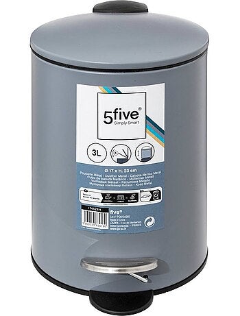 Poubelle salle de bain 3L en métal avec pédale COLORAMA