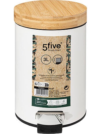 Poubelle salle de bain 3L en métal avec pédale NATURÉO