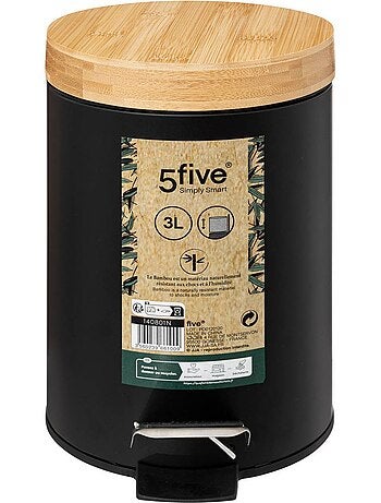 Poubelle salle de bain 3L en métal avec pédale NATURÉO