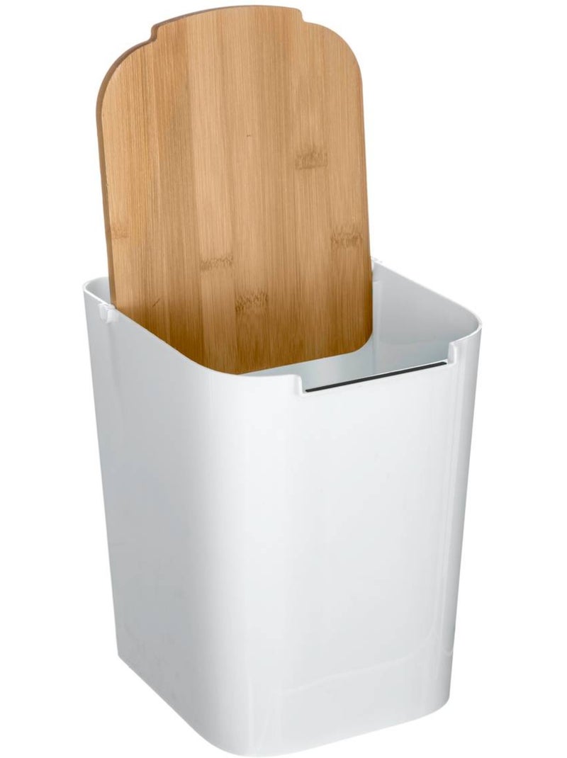 Poubelle salle de bain 5L avec pédale NATURÉO Blanc - Kiabi