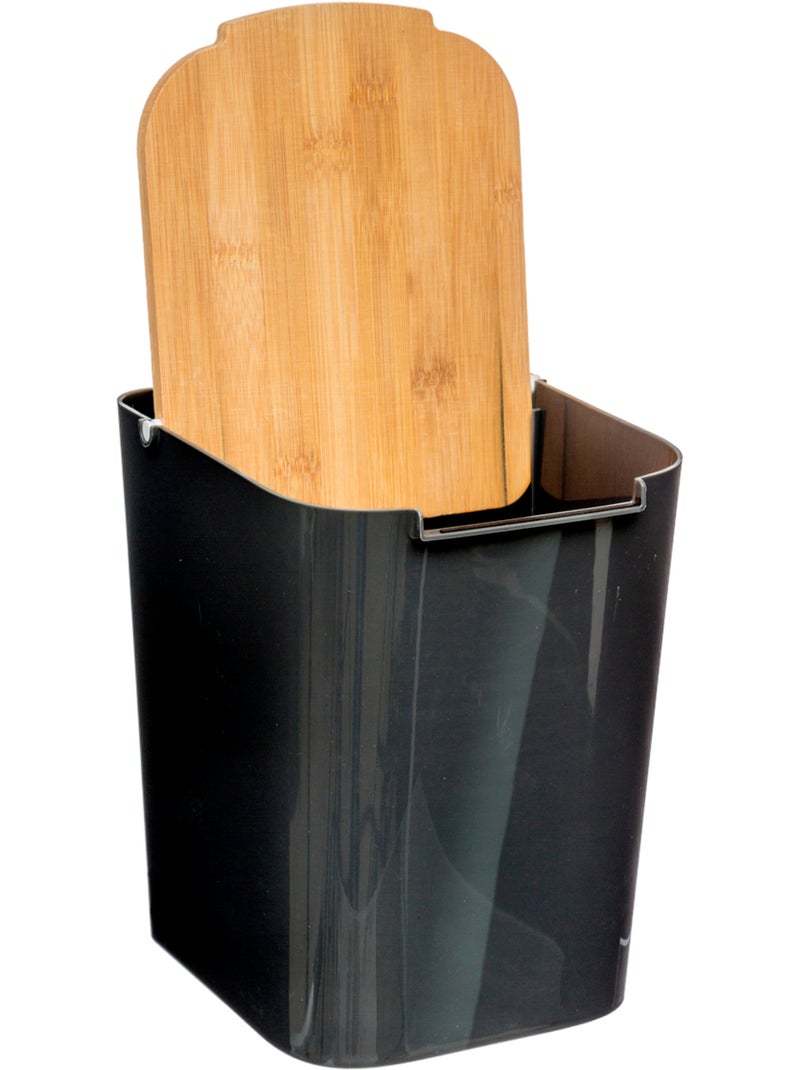 Poubelle salle de bain 5L avec pédale NATURÉO Noir - Kiabi