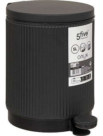 Poubelle salle de bain 5L design cannelé ONYX