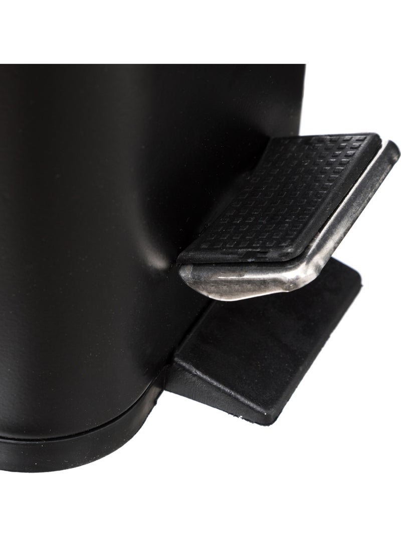 Poubelle salle de bain 5L en inox Noir - Kiabi