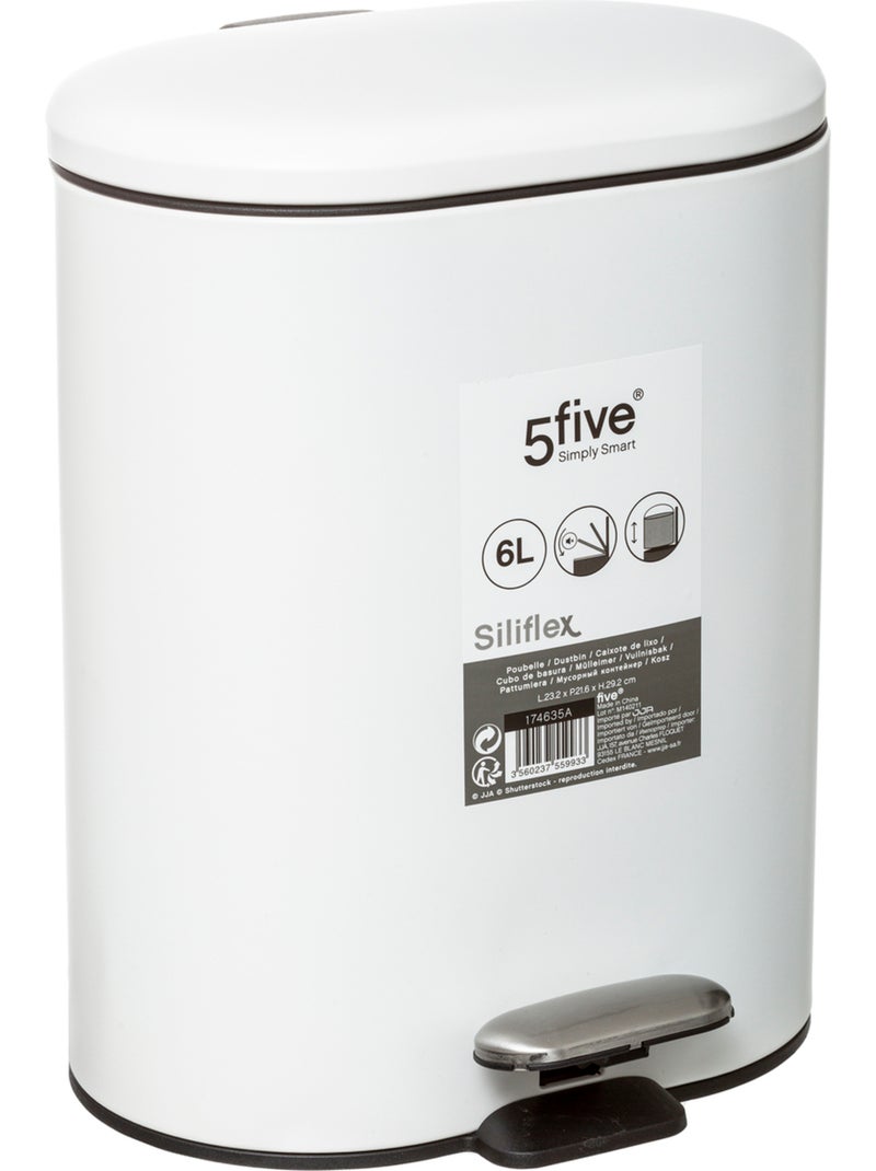 Poubelle salle de bain 6L SILIFLEX Blanc - Kiabi