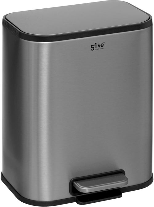 Poubelle salle de bain en inox mat 5L TITANE - Kiabi