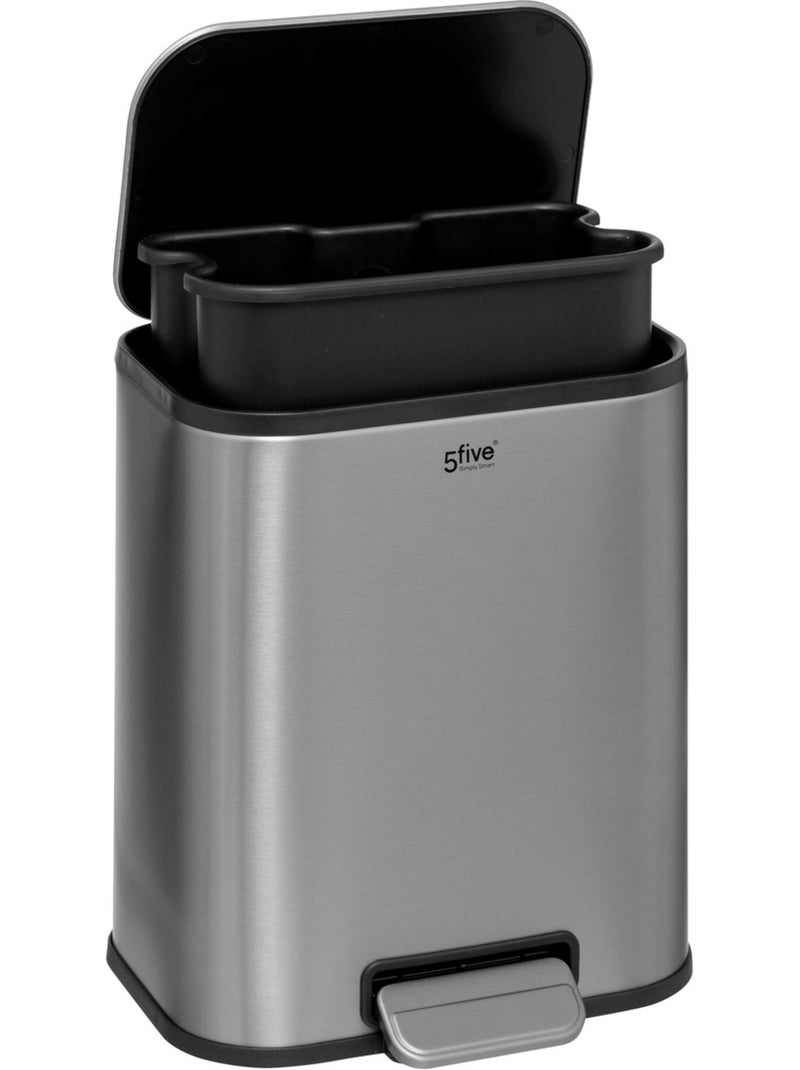 Poubelle salle de bain en inox mat 5L TITANE Gris - Kiabi