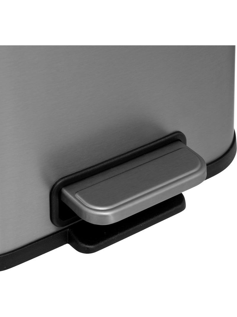 Poubelle salle de bain en inox mat 5L TITANE Gris - Kiabi