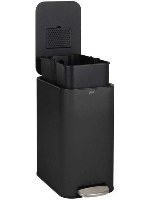 Poubelle slim rectangulaire à pédale en acier DELTA - Kiabi