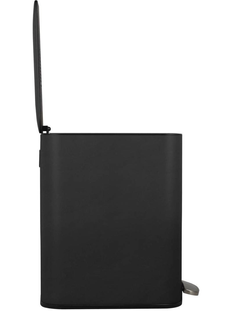 Poubelle slim rectangulaire à pédale en acier DELTA Noir - Kiabi