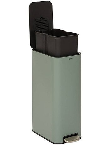 Poubelle slim rectangulaire à pédale en acier DELTA