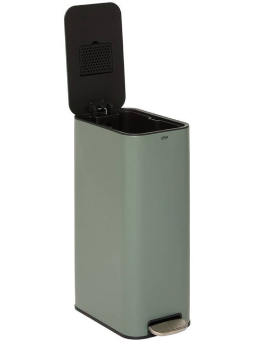 Poubelle slim rectangulaire à pédale en acier DELTA - Kiabi