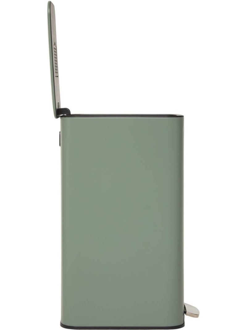 Poubelle slim rectangulaire à pédale en acier DELTA Vert - Kiabi