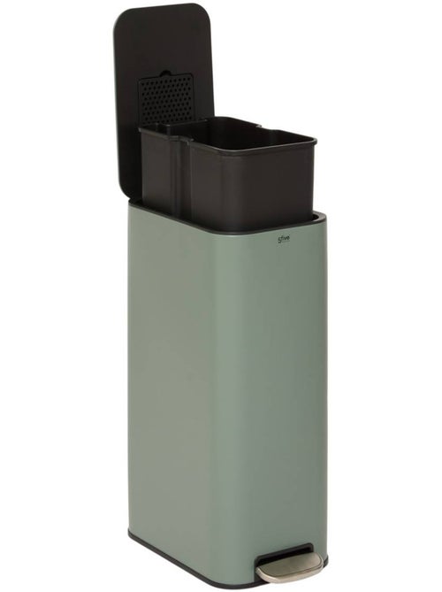 Poubelle slim rectangulaire à pédale en acier DELTA - Kiabi