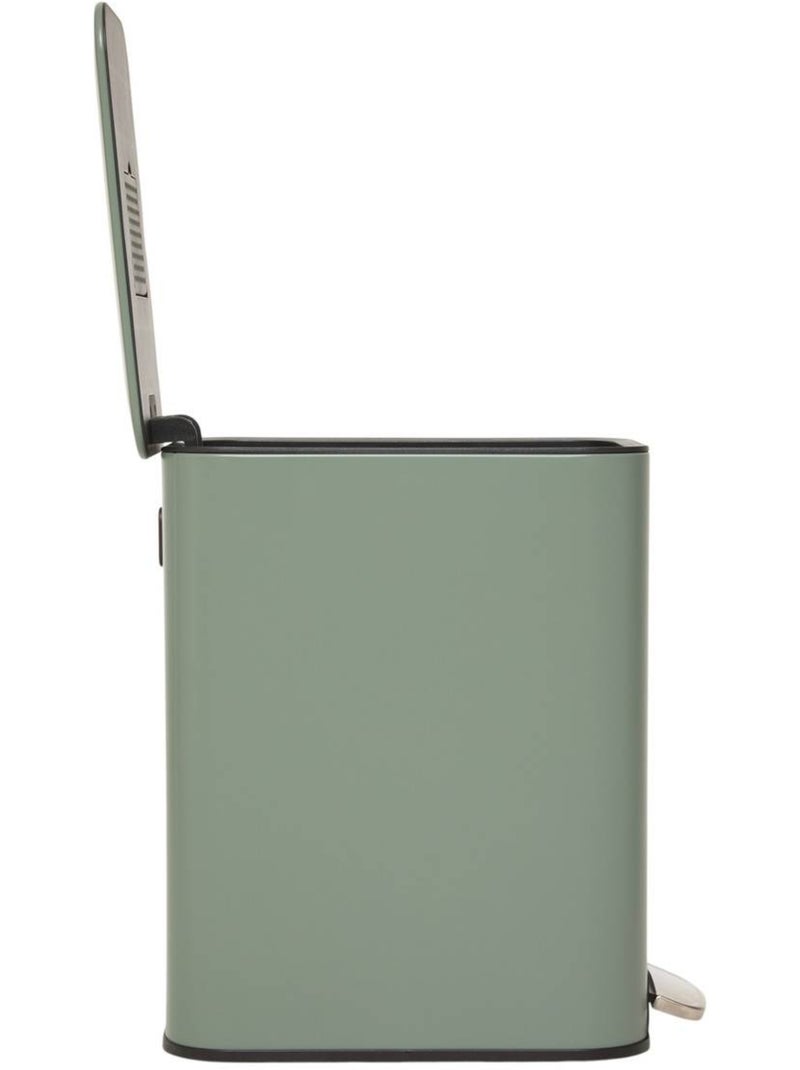 Poubelle slim rectangulaire à pédale en acier DELTA Vert - Kiabi