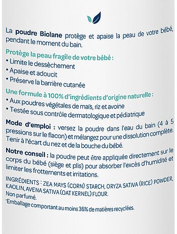 Poudre de bain adoucissante biolane