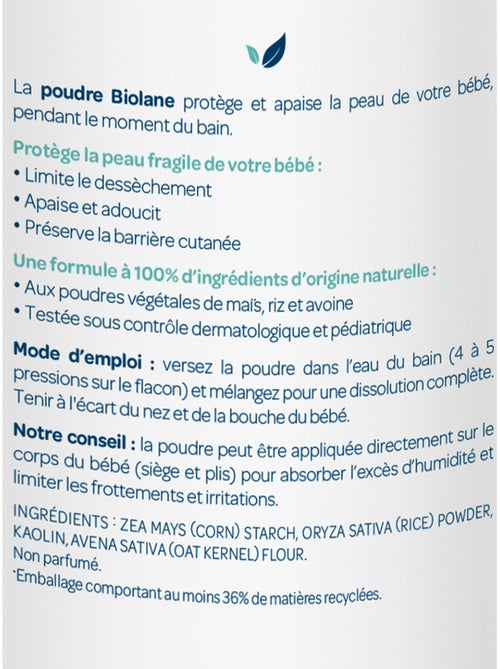 Poudre de bain adoucissante biolane - Kiabi
