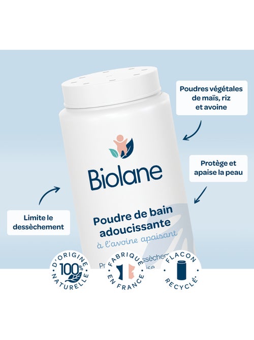 Poudre de bain adoucissante biolane - Kiabi