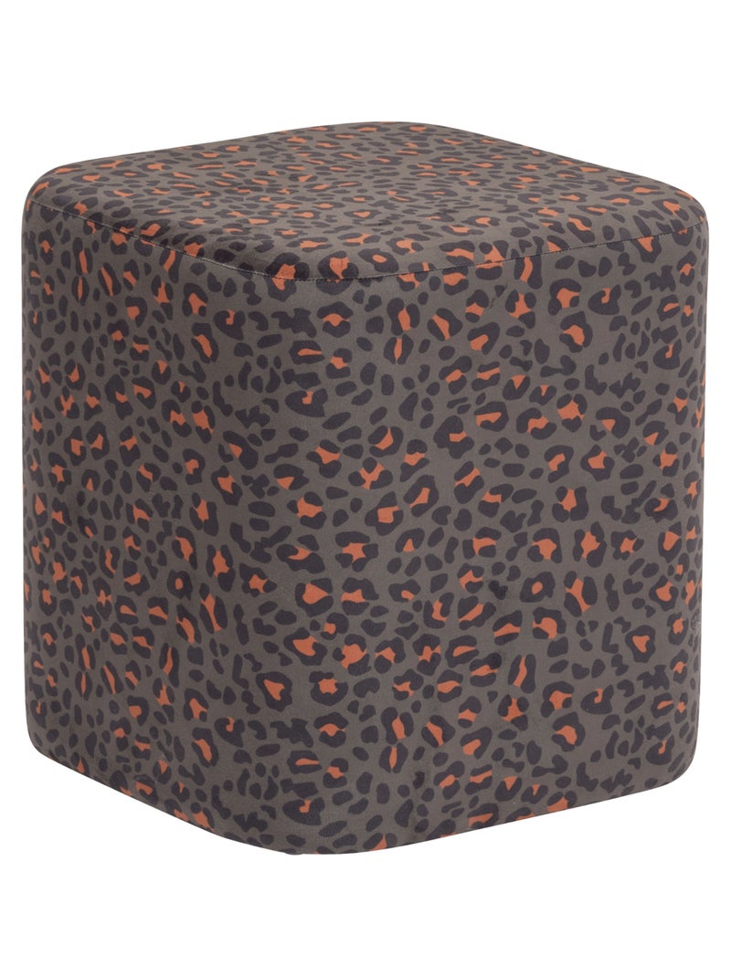 Pouf à motif léopard Kaki - Kiabi
