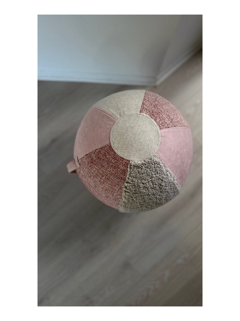 Pouf Ballon Multitexture – 55 cm Yoga, Déco & Détente Rose - Kiabi