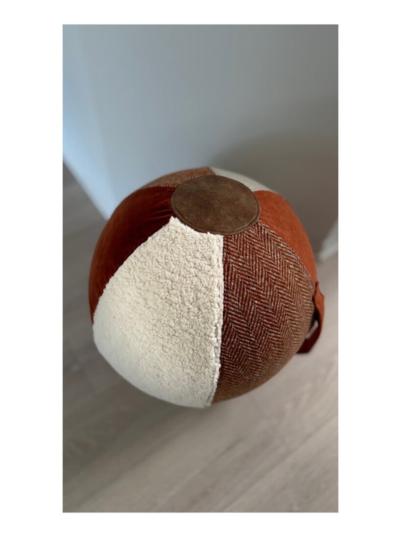 Pouf Ballon terracotta – 55 cm Déco & Bien-être Orange - Kiabi