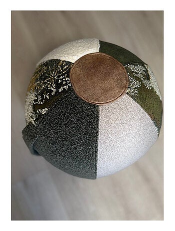 Pouf Ballon vert kaki – 55 cm Déco & Bien-être